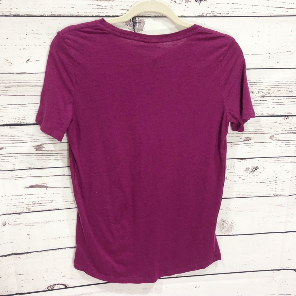 VS Pink Logo Striped Short Sleeved Tee: Purple - Picture 2 of 6